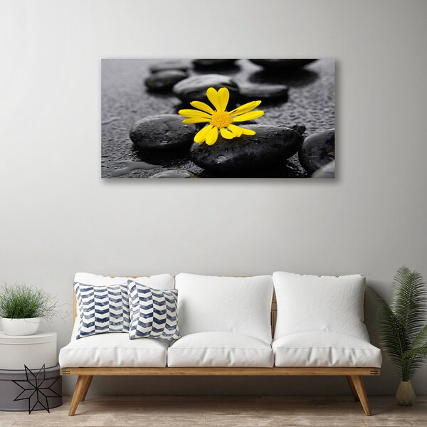 Quadro su tela Natura termale di fiori gialli 100x50 cm