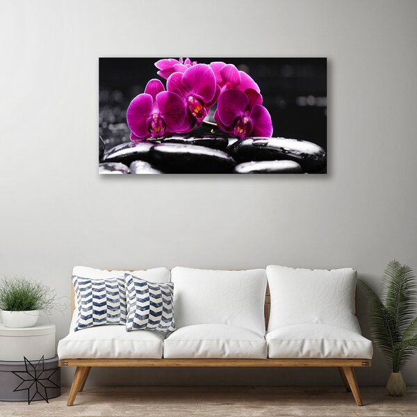 Quadro su tela Pietre Zen dell'Orchid Spa 100x50 cm