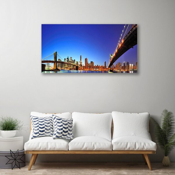 Quadro su tela Architettura della città del ponte 100x50 cm