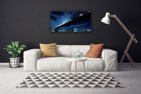 Stampa quadro su tela Architettura della città del ponte 100x50 cm