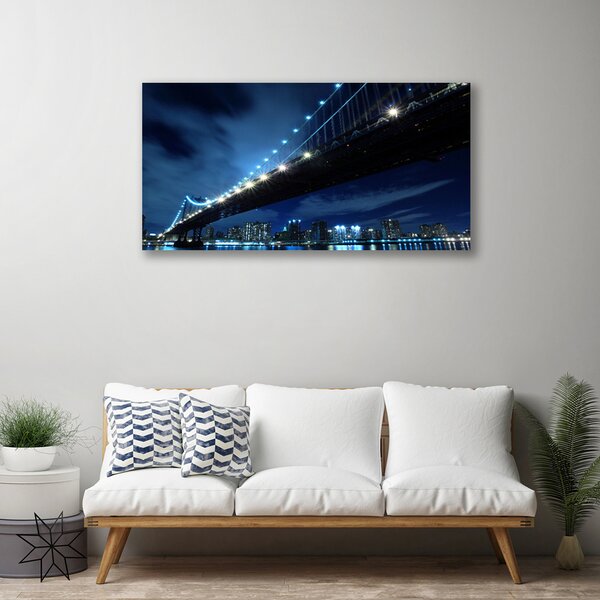 Stampa quadro su tela Architettura della città del ponte 100x50 cm