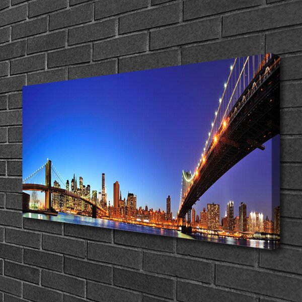 Quadro su tela Architettura della città del ponte 100x50 cm
