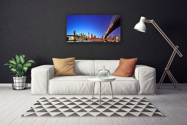 Quadro su tela Architettura della città del ponte 100x50 cm