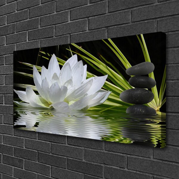 Quadro su tela Fiori di ninfea 100x50 cm