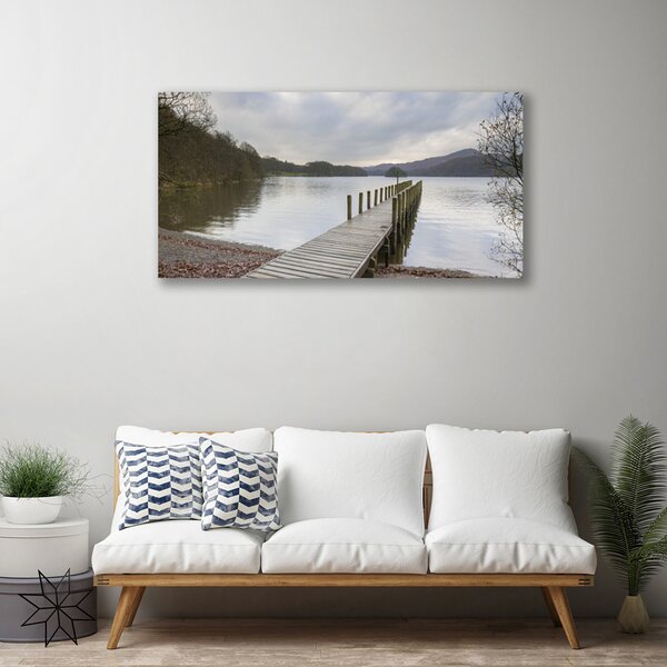 Foto quadro su tela Ponte di architettura del lago 100x50 cm