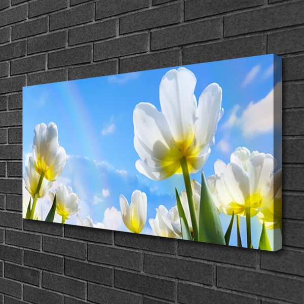 Quadro su tela Piante, fiori, tulipani 100x50 cm