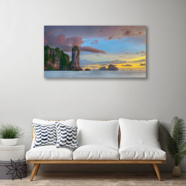 Stampa quadro su tela Paesaggio di montagna del mare 100x50 cm