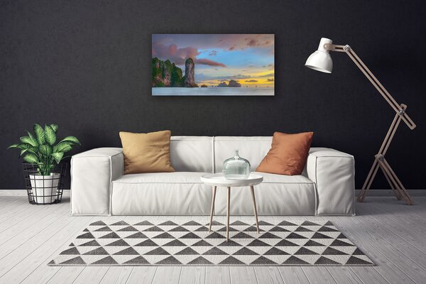 Stampa quadro su tela Paesaggio di montagna del mare 100x50 cm