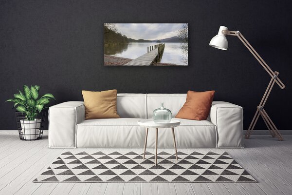 Foto quadro su tela Ponte di architettura del lago 100x50 cm