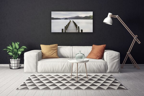 Quadro su tela Architettura del ponte sul mare 100x50 cm