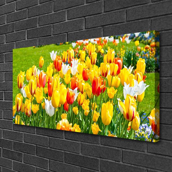 Quadro su tela Tulipani, fiori, natura 100x50 cm