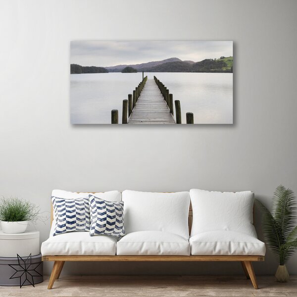Quadro su tela Architettura del ponte sul mare 100x50 cm