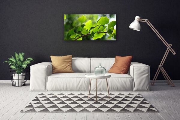 Quadro su tela Foglie di rami di albero della natura 100x50 cm