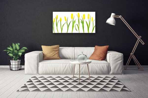 Quadro su tela Fiori gialli dei tulipani 100x50 cm