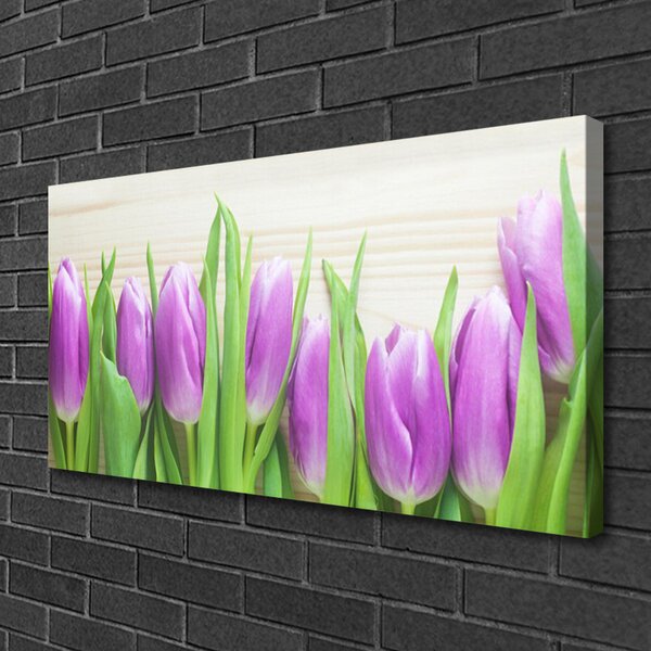 Quadro stampa su tela Tulipani, fiori, natura 100x50 cm