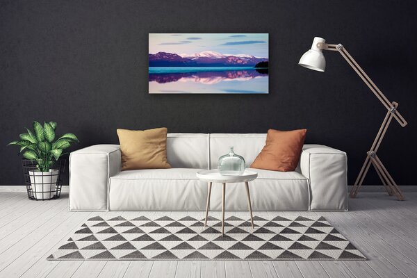 Stampa quadro su tela Montagne del paesaggio del lago 100x50 cm