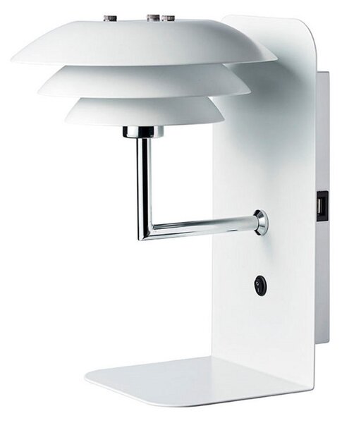 Applique da parete Dyberg Larsen, DL20 USB Shelf, dimmerabile, Bianco, Camera da letto, Metallo, Scandinavo