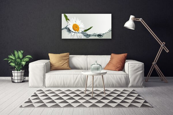 Quadro su tela Margherita in acqua Pianta 100x50 cm