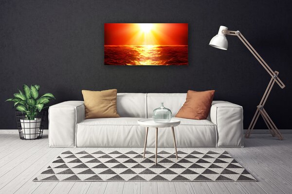 Quadro su tela Onda del mare al tramonto 100x50 cm