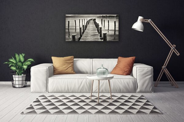 Quadro su tela Architettura del ponte sul mare 100x50 cm
