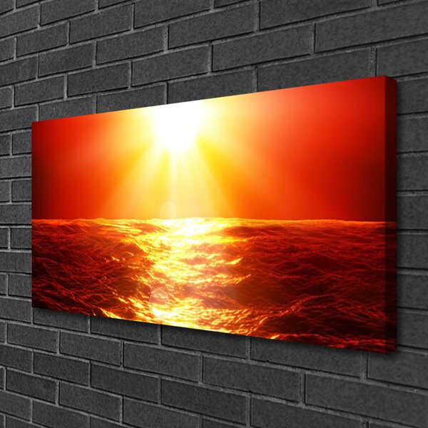 Quadro su tela Onda del mare al tramonto 100x50 cm