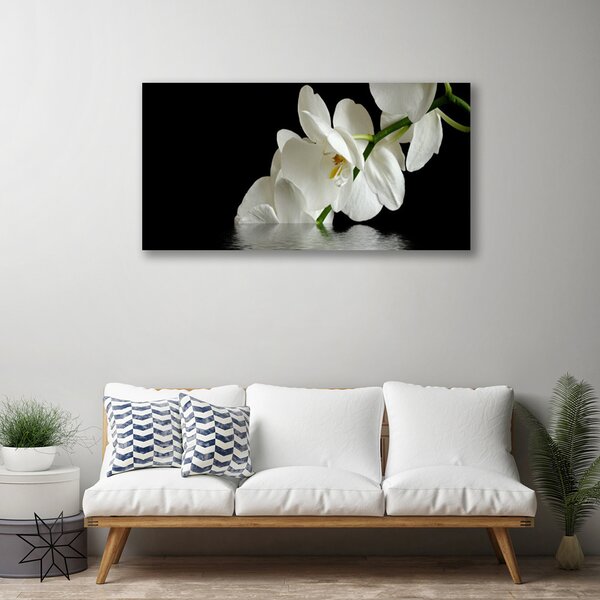 Stampa quadro su tela Orchidea in fiori d'acqua 100x50 cm