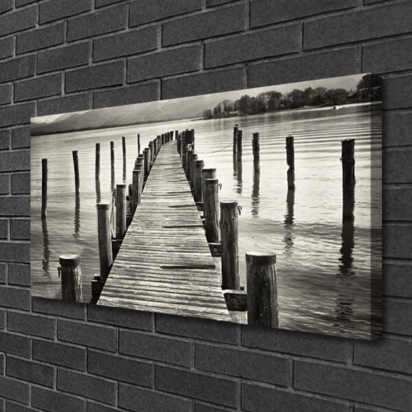 Quadro su tela Architettura del ponte sul mare 100x50 cm