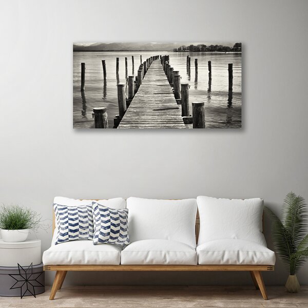 Quadro su tela Architettura del ponte sul mare 100x50 cm