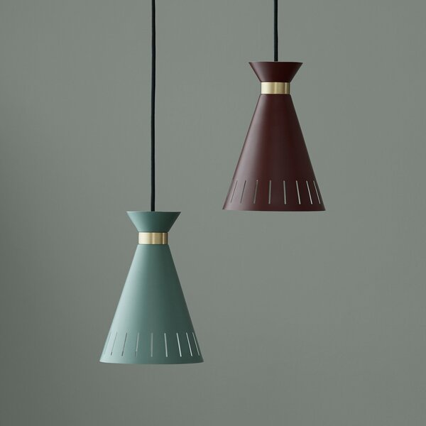 Lampada a sospensione Warm Nordic, Cone, dimmerabile, Verde, Sala da pranzo, Metallo, Vintage