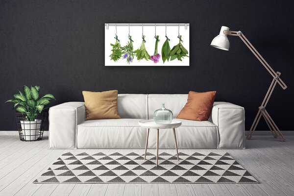 Quadro su tela Erbe, foglie secche, fiori 100x50 cm