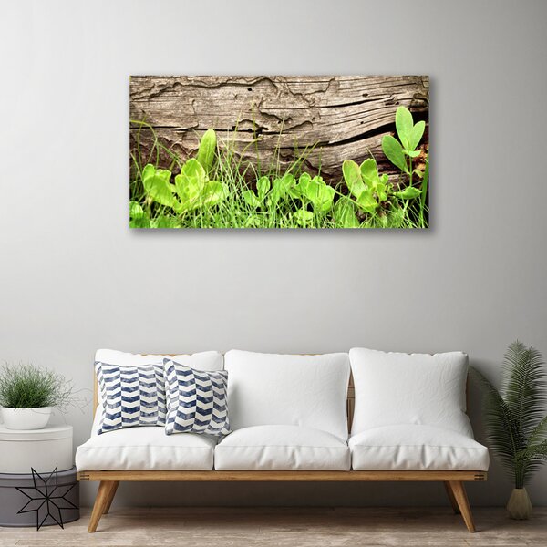 Quadro su tela Fiori di foglie di erba 100x50 cm
