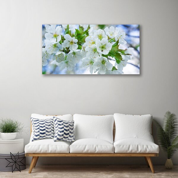 Quadro su tela Fiori, albero, foglie, natura 100x50 cm