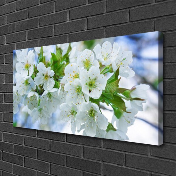 Quadro su tela Fiori, albero, foglie, natura 100x50 cm