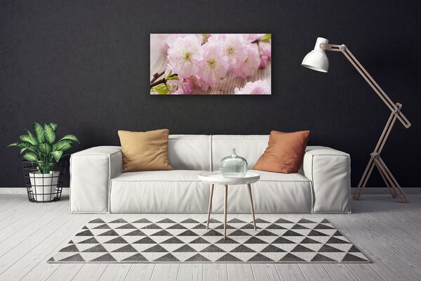 Stampa quadro su tela Rami Fiori Petali Natura 100x50 cm