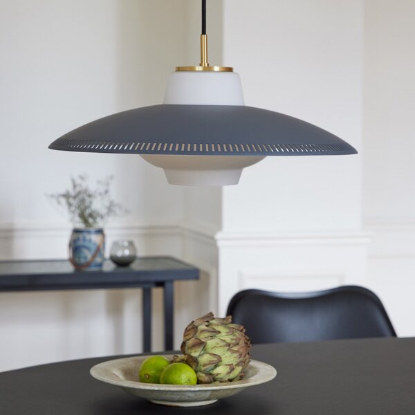 Lampada a sospensione Warm Nordic, Opal Shade, dimmerabile, Grigio, Sala da pranzo, Metallo, Scandinavo