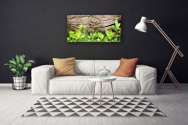 Quadro su tela Fiori di foglie di erba 100x50 cm