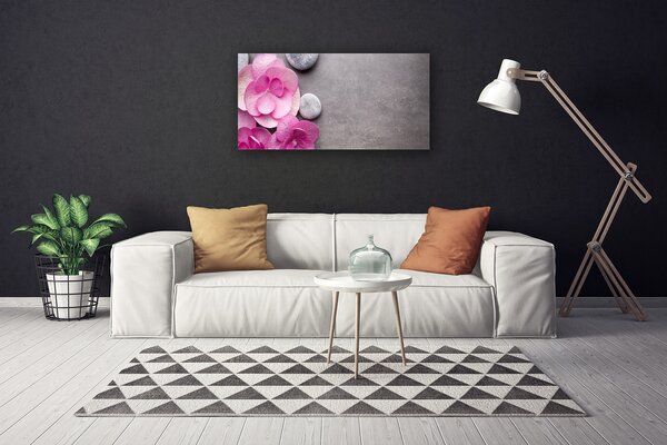 Quadro su tela Fiori rosa per aromaterapia 100x50 cm