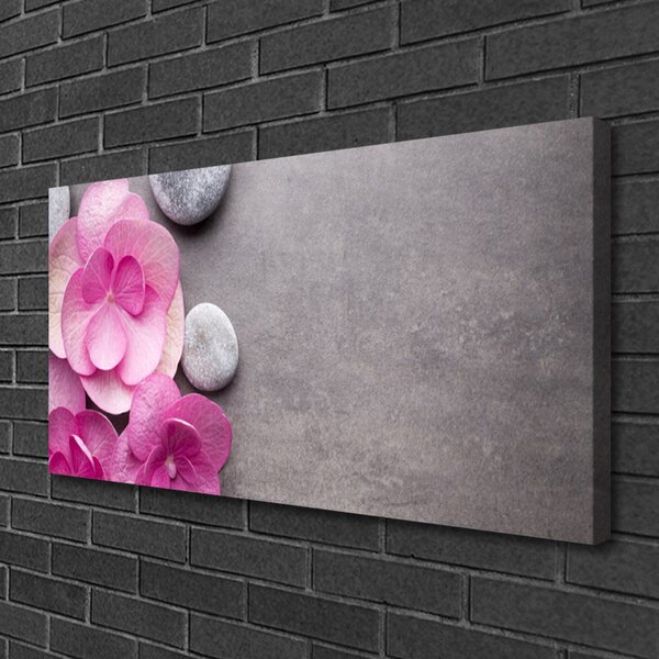 Quadro su tela Fiori rosa per aromaterapia 100x50 cm