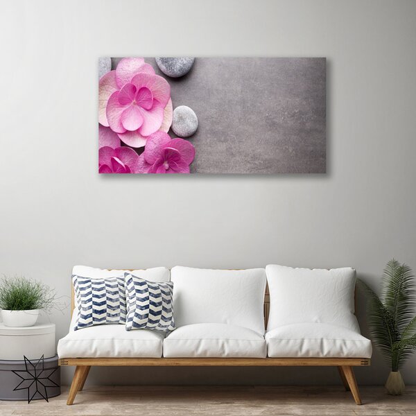 Quadro su tela Fiori rosa per aromaterapia 100x50 cm