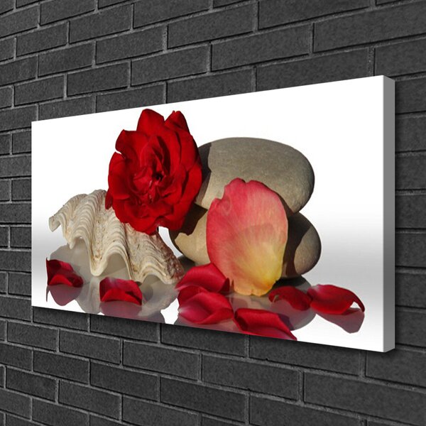 Quadro su tela Rose, petali, natura morta 100x50 cm