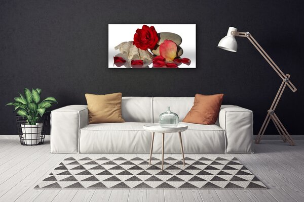 Quadro su tela Rose, petali, natura morta 100x50 cm