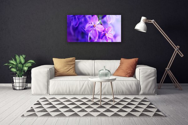 Quadro su tela Fiori viola della natura 100x50 cm