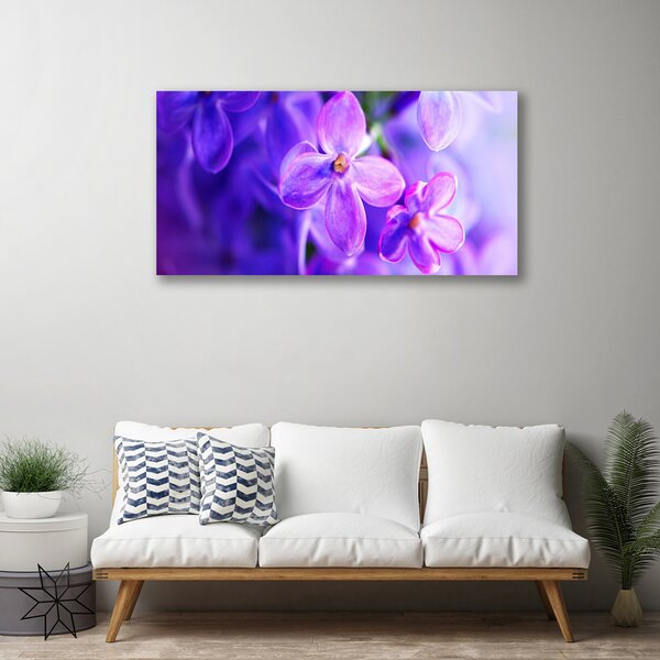 Quadro su tela Fiori viola della natura 100x50 cm