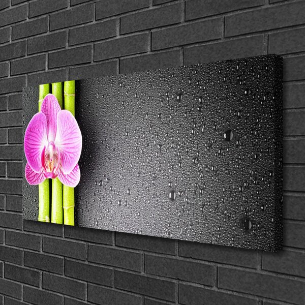 Quadro su tela Fiori di orchidea di bambù 100x50 cm