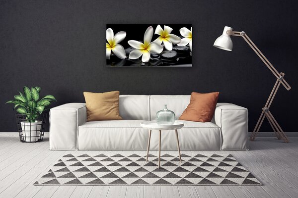 Quadro su tela Bellissimo fiore di Plumeria 100x50 cm