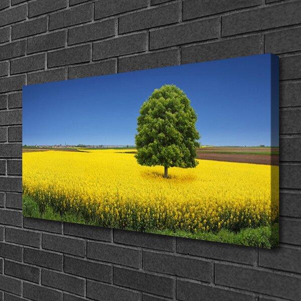 Quadro su tela Prato, albero, natura, campo 100x50 cm