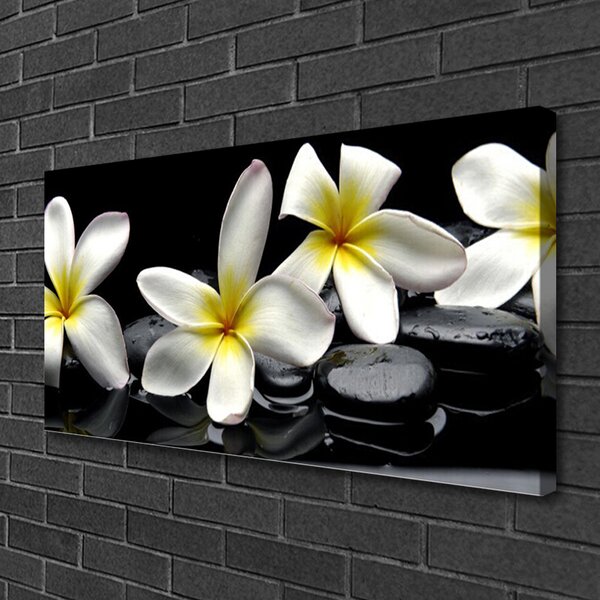 Quadro su tela Bellissimo fiore di Plumeria 100x50 cm