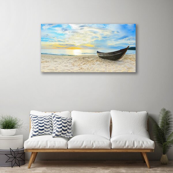 Stampa quadro su tela Barca, Spiaggia, Mare 100x50 cm