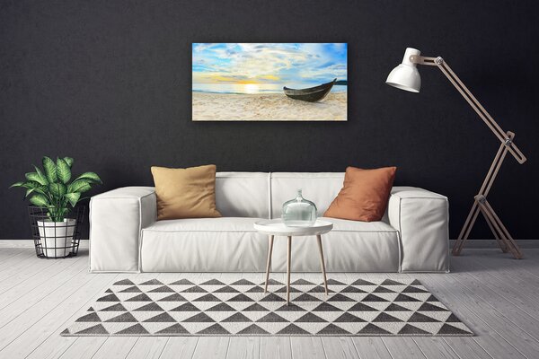Stampa quadro su tela Barca, Spiaggia, Mare 100x50 cm