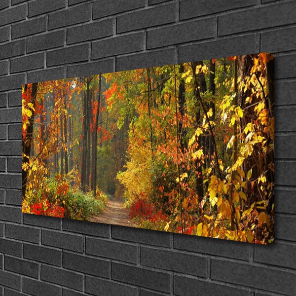 Quadro su tela Natura Foresta d'autunno 100x50 cm